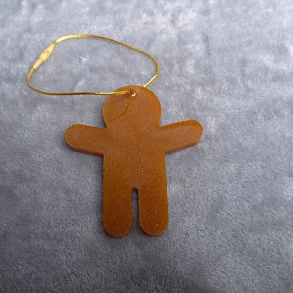 Handmade Resin Set Of 4 Glittery Gingerbread Men Women Christmas Ornaments - Picture 3 of 9
